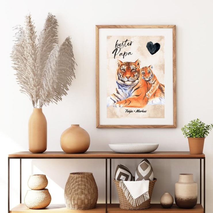Wildkatzen Partner Kunstdruck | personalisierbar