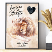 Löwen Partner Kunstdruck | personalisierbar