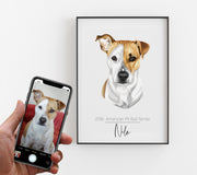 hundeportrait portrait hund personalisiert grau poster bild malen