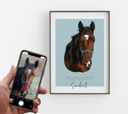 pferdeportrait portrait pferd pferdebild personalisiert kunstdruck poster